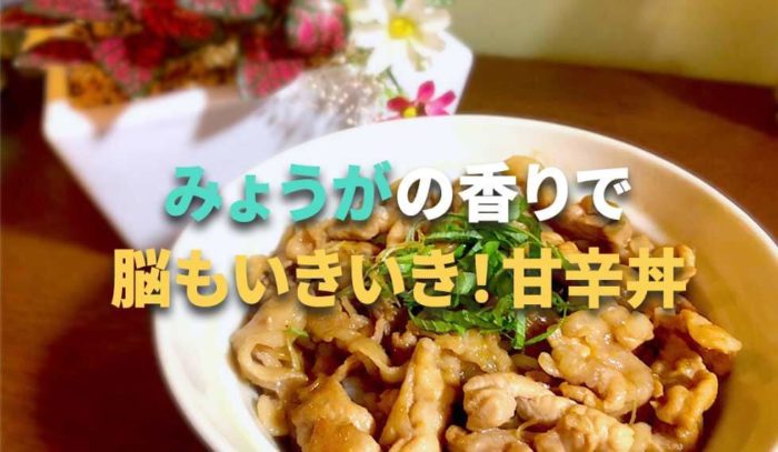みょうがの香りで脳を活性化！みょうがと豚肉の甘辛丼♪